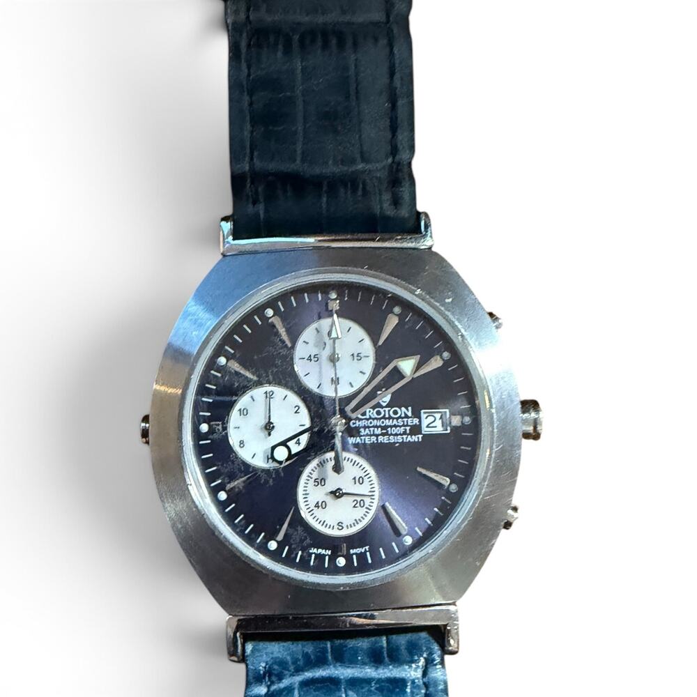Croton Chronomaster Men's Watch Unique Double-Sided Face Timepiece